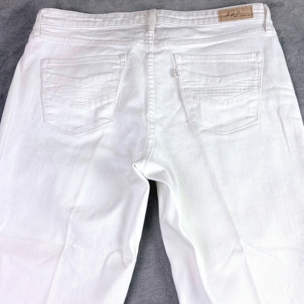 Levi's Womens 12/31 White Demi Curve Classic‎ Straight Leg Cropped Jeans Stretch